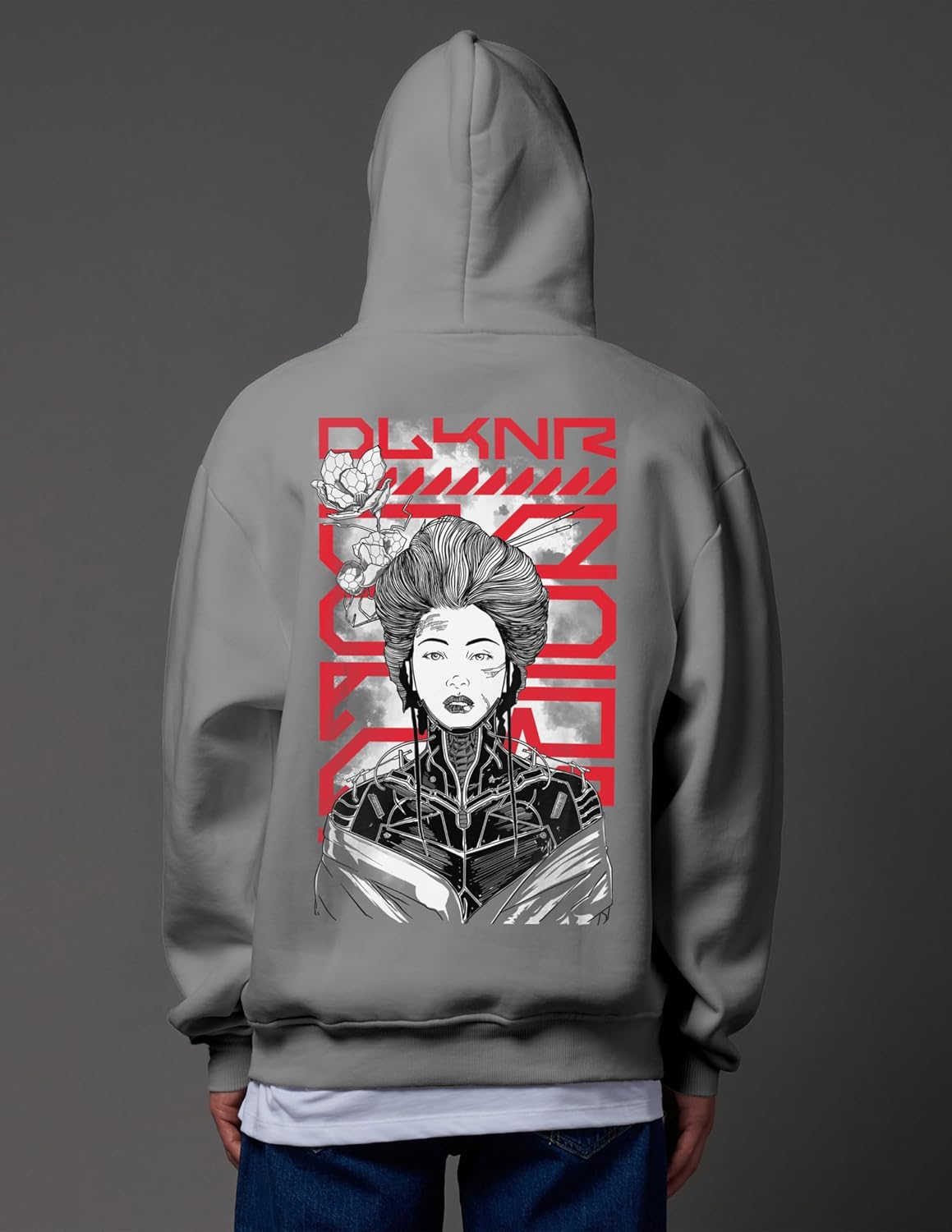 Detalle 2 de Dolly Noire Icons Felpa Metal Geisha Nero – Hoodie unisex in cotone misto, collezione ufficiale