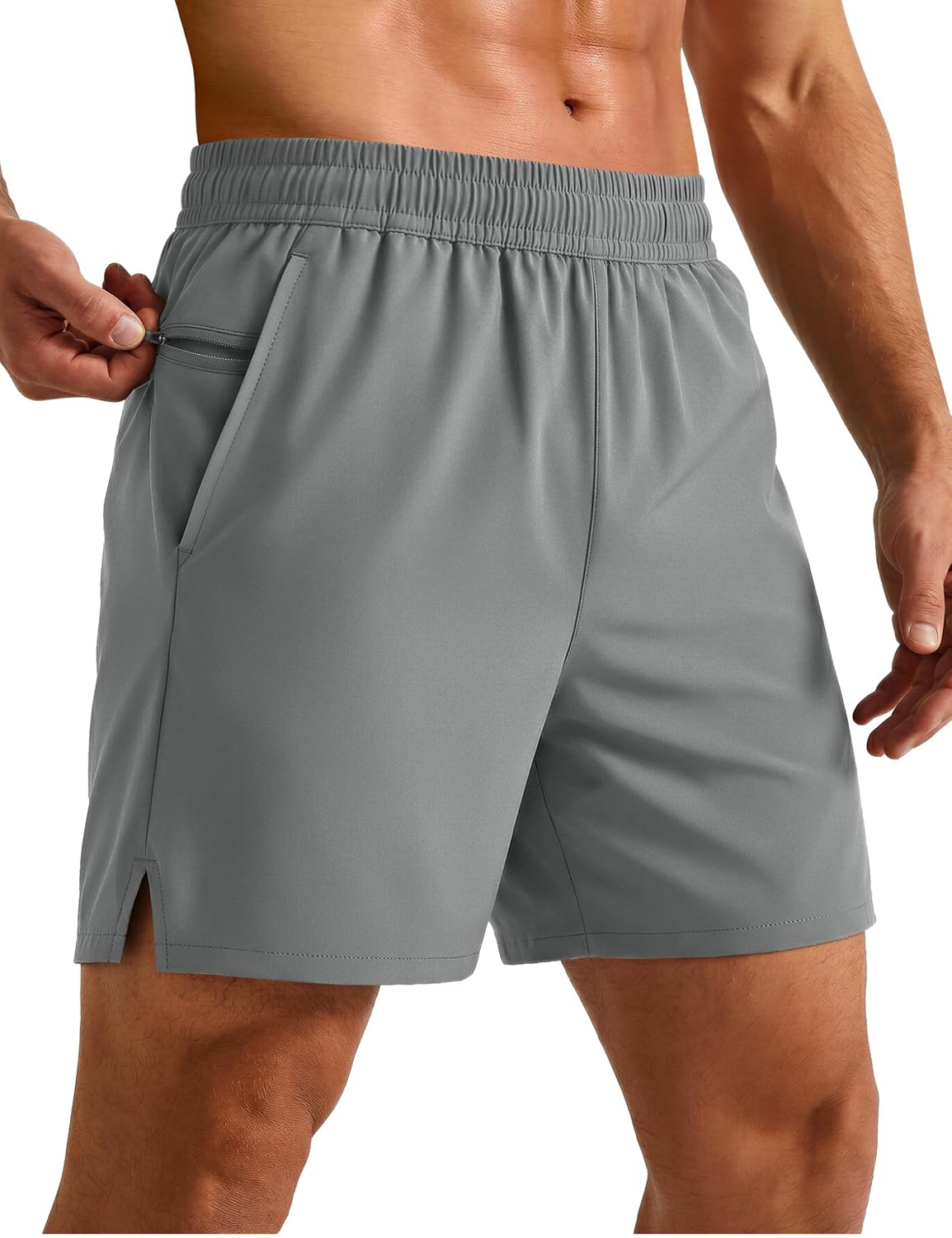 Thumbnail 6 de MAGCOMSEN 5 Inch Running Gym Shorts with Zip Pockets – Lightweight Quick Dry