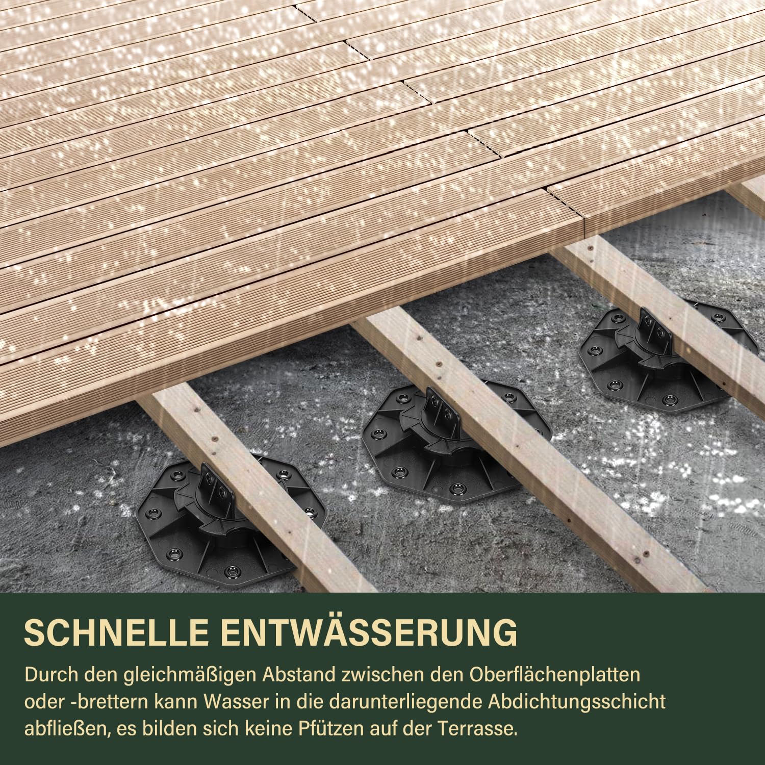Thumbnail 5 de Gimisgu Stelzlager 100 Stück – höhenverstellbare Plattenlager für Terrassenunterkonstruktion (18–30 mm)