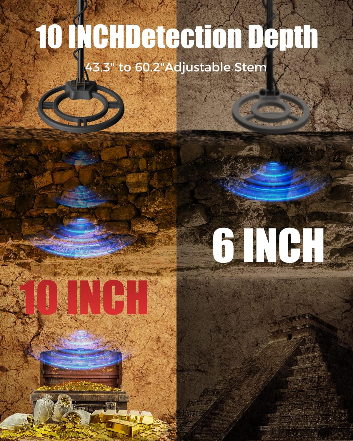 Thumbnail 5 de MIYAY Metal Detector 10" per adulti 🔍