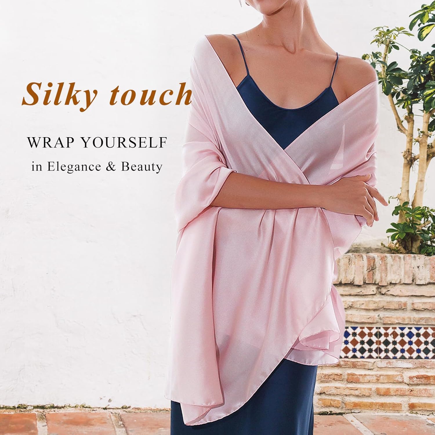 Thumbnail 6 de RIIQIICHY Silky Pashmina Shawls and Wraps for Women – Lightweight Silk-Feel Scarf