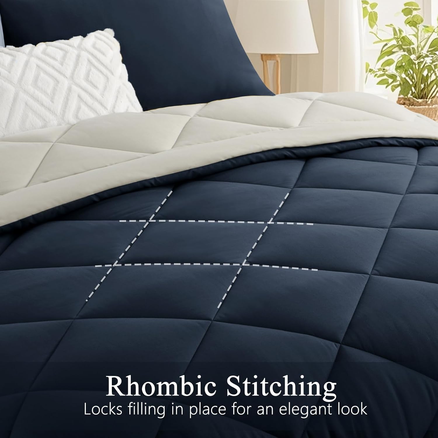 Detalle 2 de RUIKASI Coverless Duvet Super King Size 10.5 Tog – Reversible Comforter (260x220cm) with 2 Pillowcases