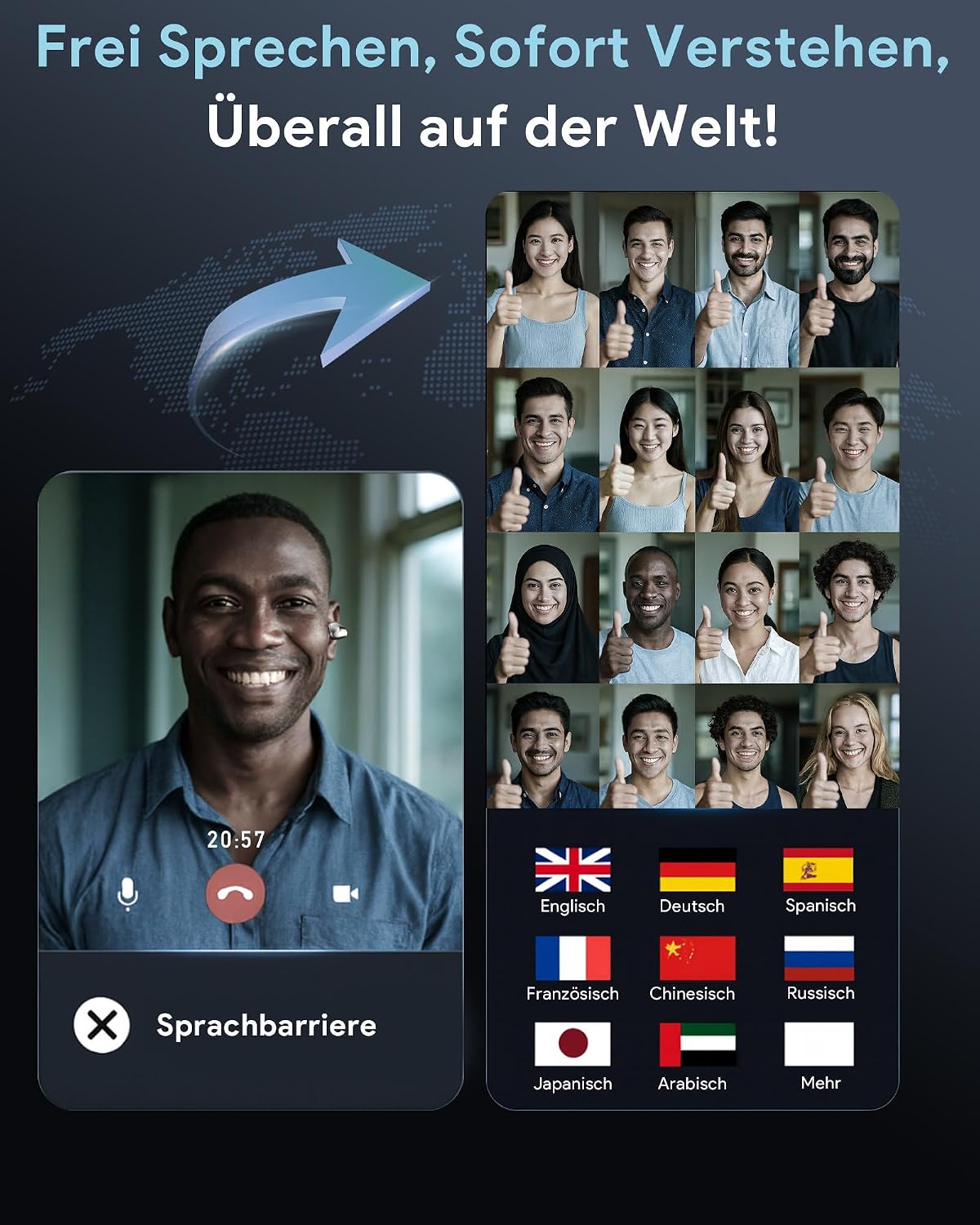 Thumbnail 2 de Boytond Ki Übersetzer Kopfhörer – Echtzeit-Übersetzung, 164 Sprachen, Titan Schwarz
