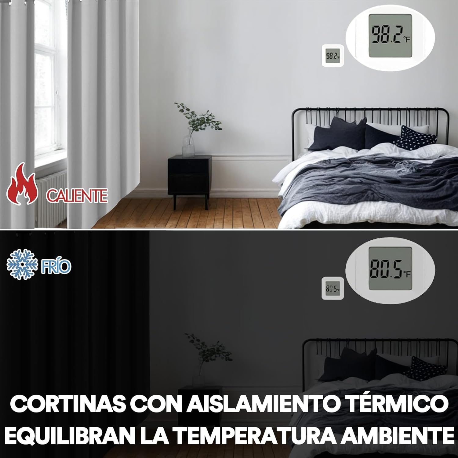 Thumbnail 5 de BellaHills Cortinas Opacas 140x260 CM, 2 Piezas 🖤