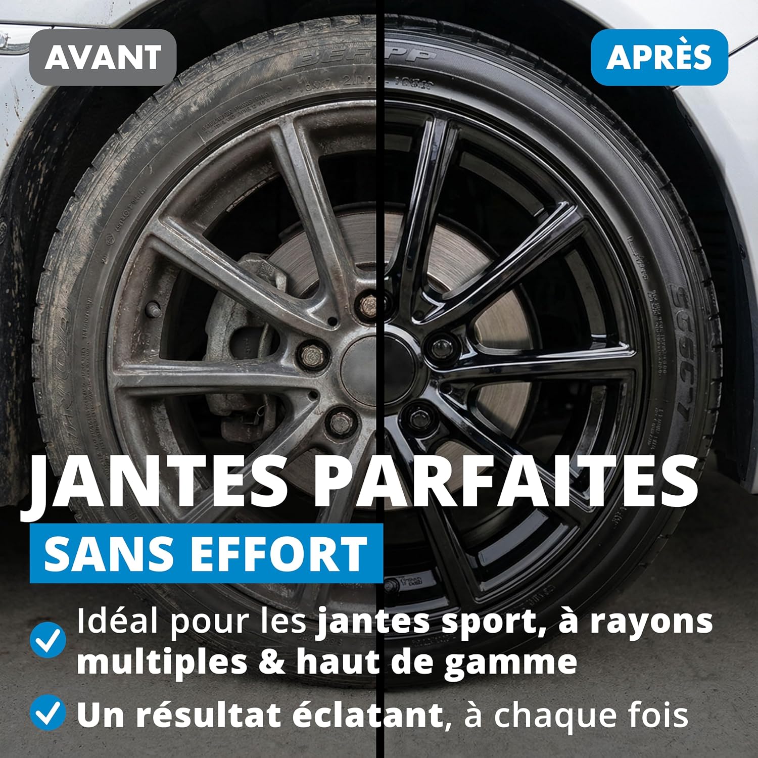 Detalle de LICARGO Brosse Jante Microfibre Extra Fine – Nettoyage en profondeur des jantes, noyau stable