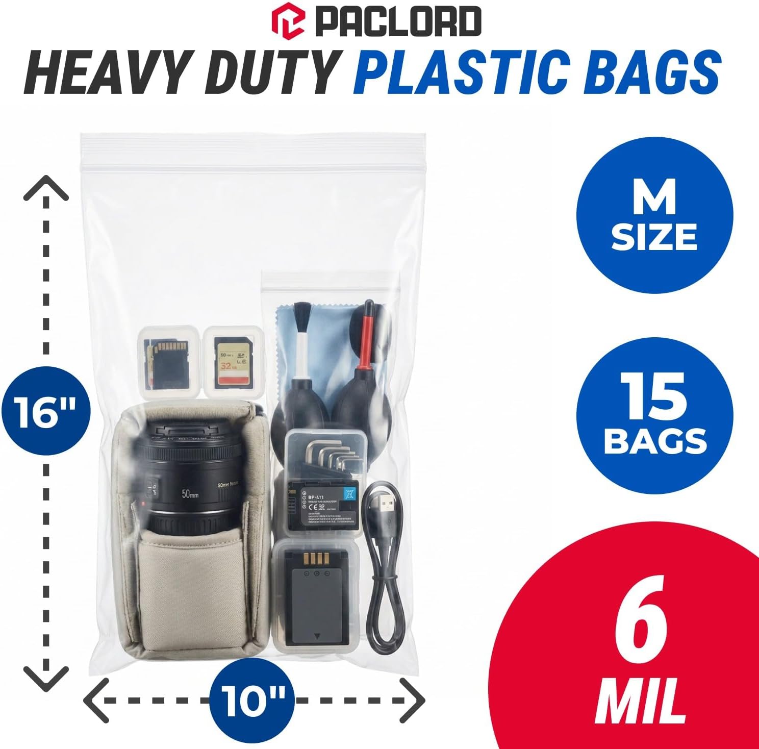 Detalle de Plastic Zip Bags, 10 x 16 Inch