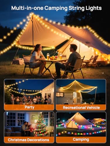 Detalle 2 de ACSO Camping String Lights: 32.8ft USB-C Rechargeable Fairy Lights with 9 Modes