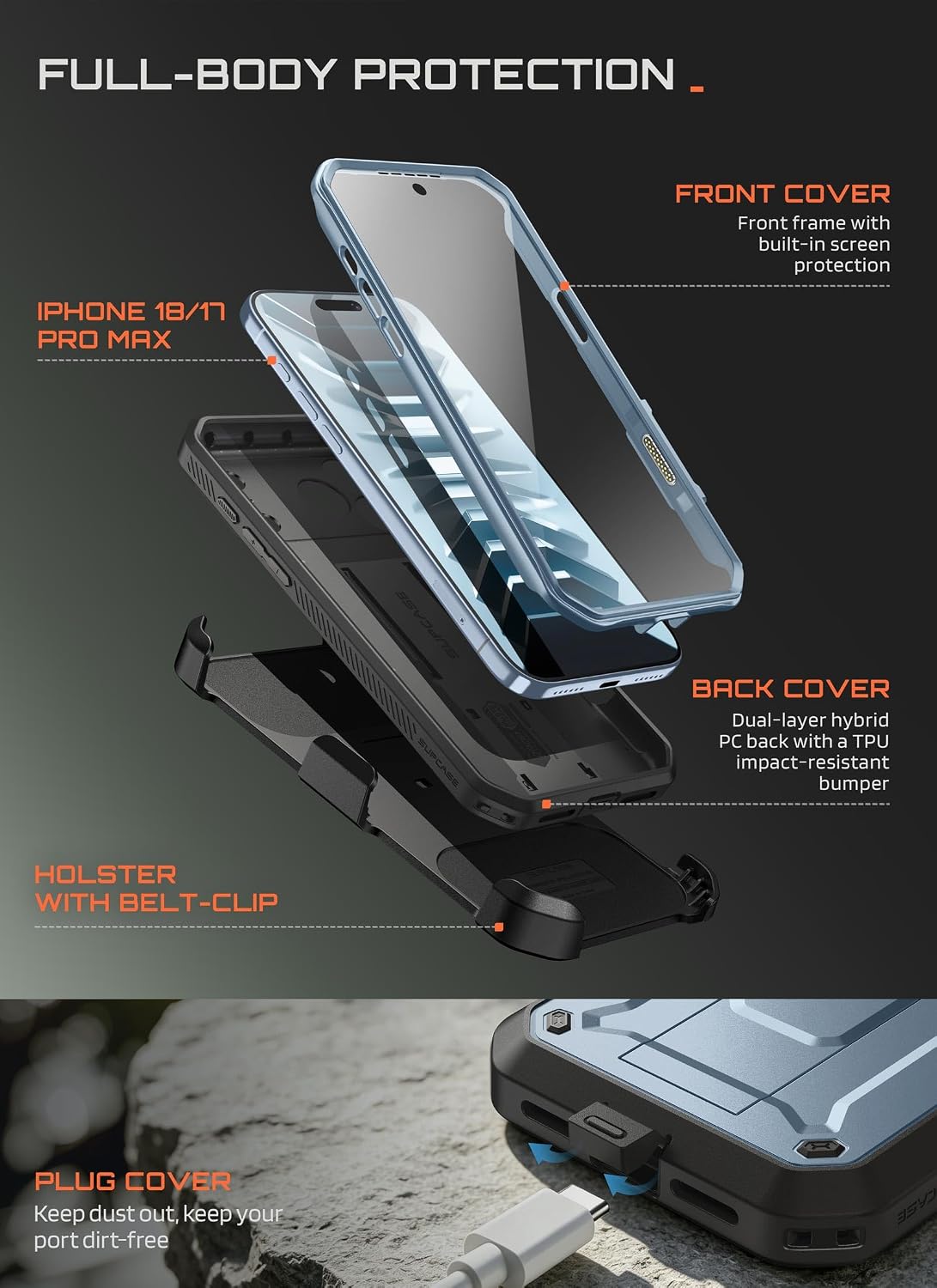 Detalle de SUPCASE iPhone Case for iPhone 18 Pro Max