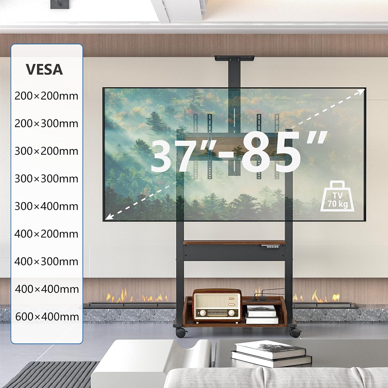 Thumbnail 1 de DQ TV Lift électrique pour meuble TV (37 à 85 pouces) avec commande et charge jusqu’à 70 kg, hauteur réglable