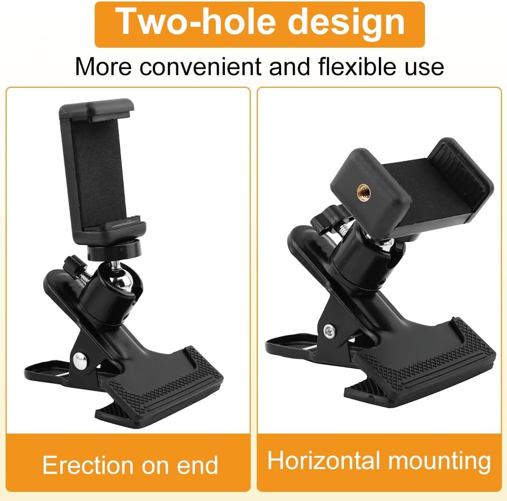 Detalle 1 de YOSINXU 22432609 Guitar Phone Holder, 360° Ball Head, 1/4-Inch Adapter