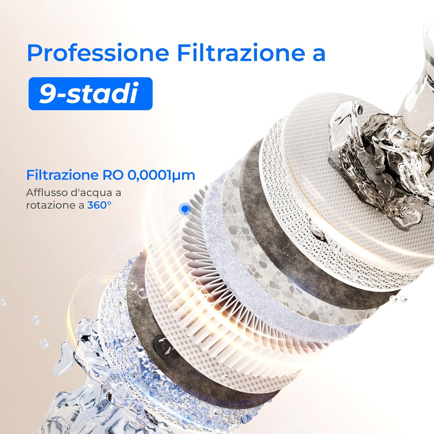 Thumbnail 3 de Waterdrop X8 sistema a osmosi inversa sottolavello tankless certificato NSF/ANSI 58 e 372, 9 stadi, 800 GPD