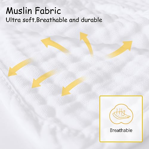 Thumbnail 6 de Lovely Care 12 Pack Muslin Burp Cloths – 100% Cotton, 20'' x 10'', Extra Soft & Absorbent