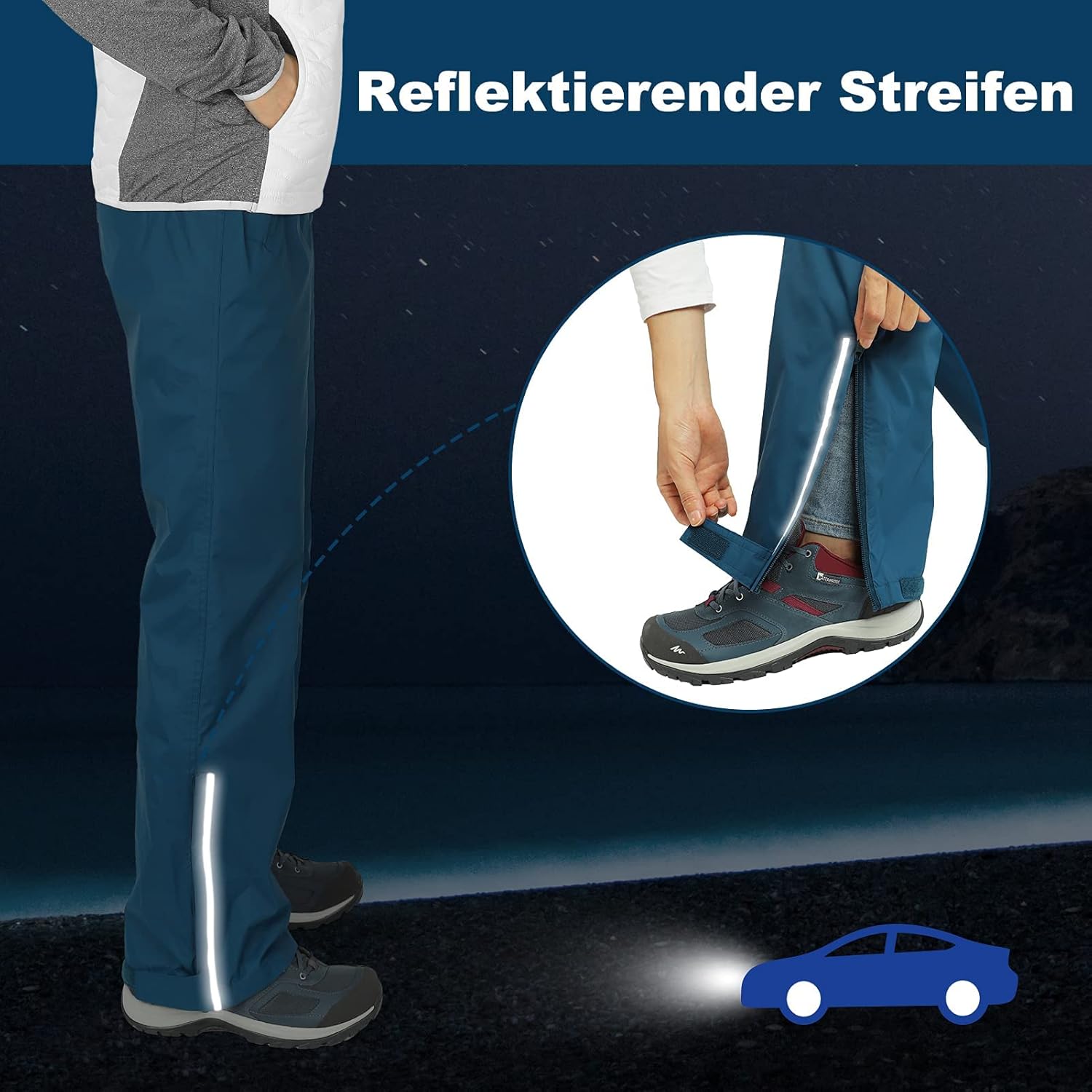 Thumbnail 3 de Outdoor Ventures Damen Regenhose – Wasserdicht, Atmungsaktiv, Packbar und Leichtes Softshell-Modell