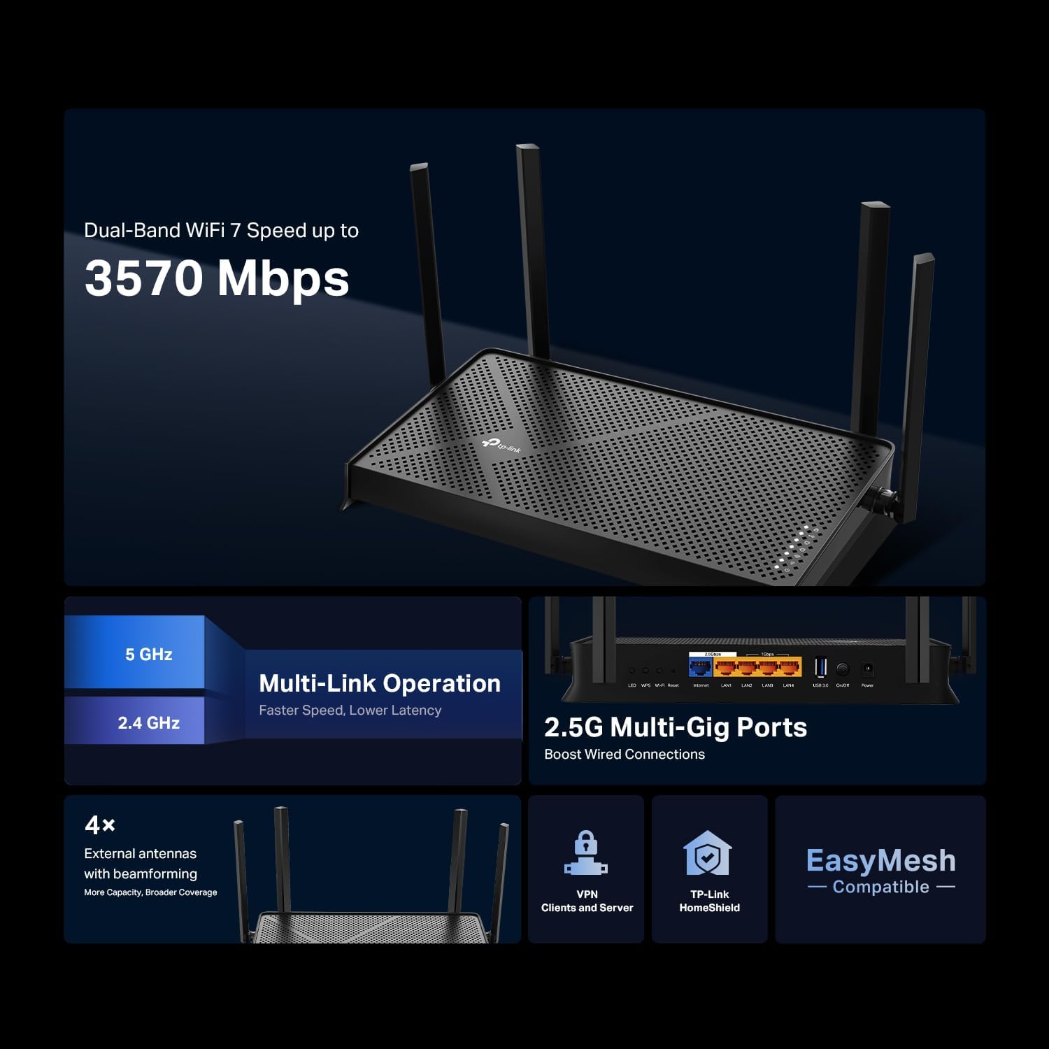 Thumbnail 2 de TP-Link Archer BE230 Wi-Fi 7 Router