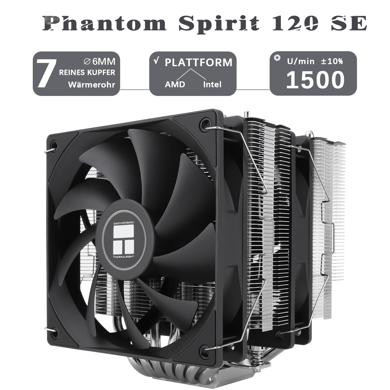 Thumbnail 1 de TR-Thermalright Phantom Spirit 120 SE CPU-Kühler (Doppelturm, 7 Heatpipes, Dual 120-mm, für AM5/AM4 & Intel LGA)