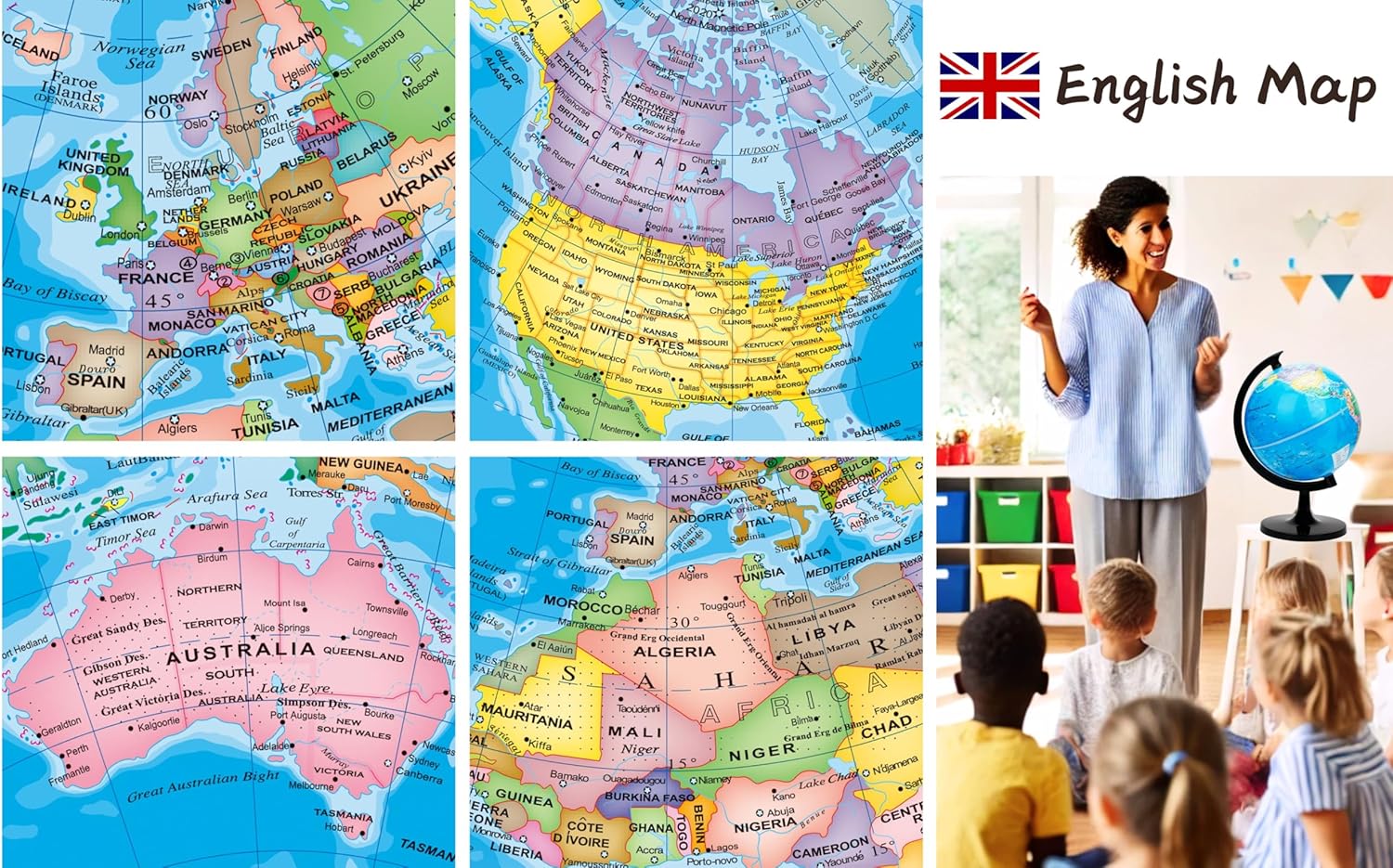 Thumbnail 3 de Exerz 20cm World Globe Educational