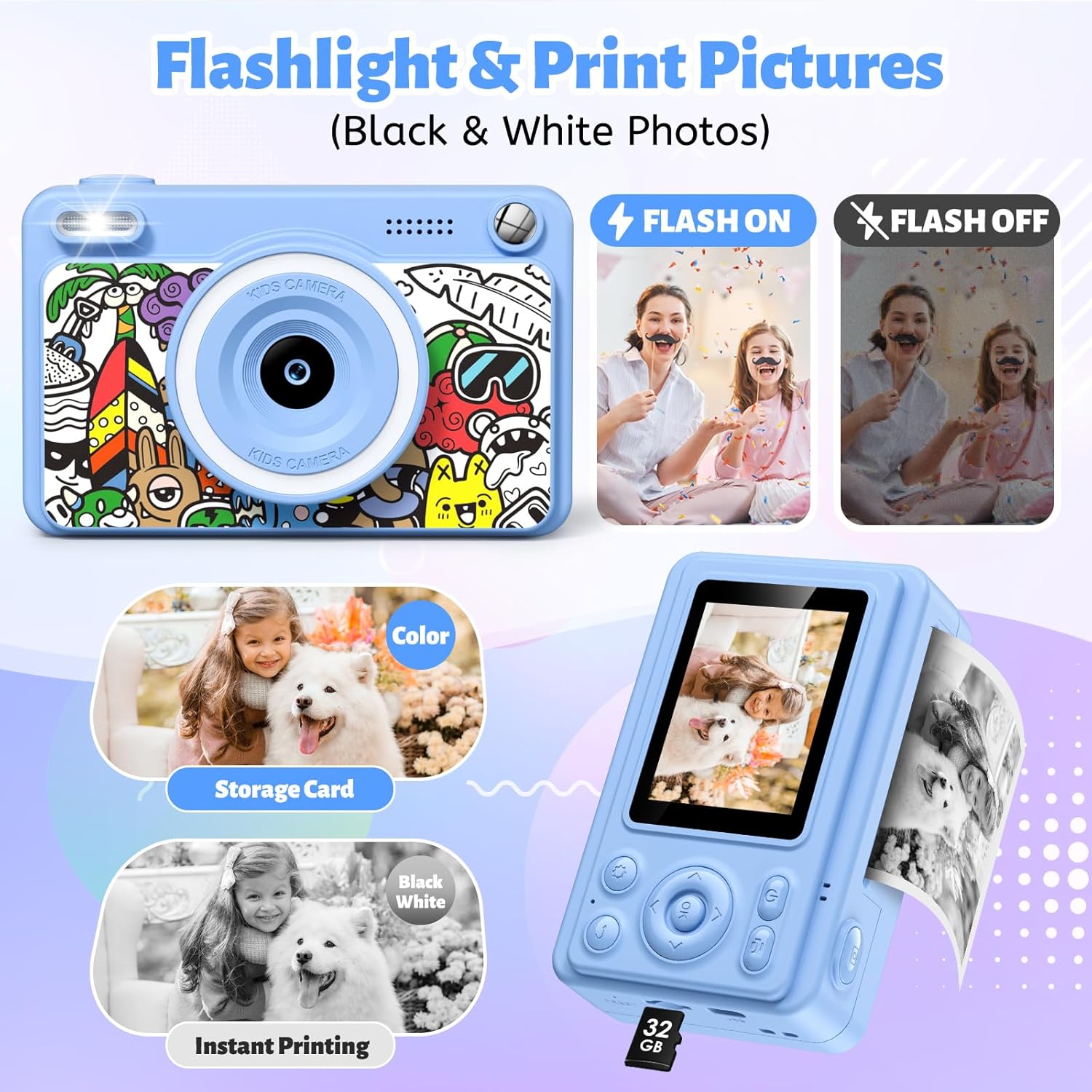 Thumbnail 3 de Kids Instant Print Camera 1080P 5 rolls