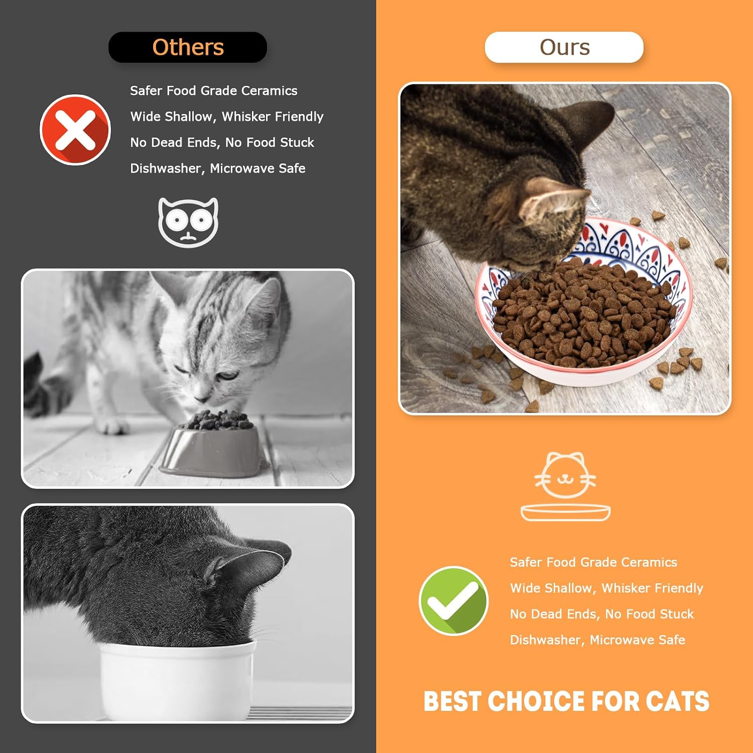 Thumbnail 6 de YEAHGO Katzennapf Flach Keramik – 8er Set futternapf, flache Tellerchen für Katzen