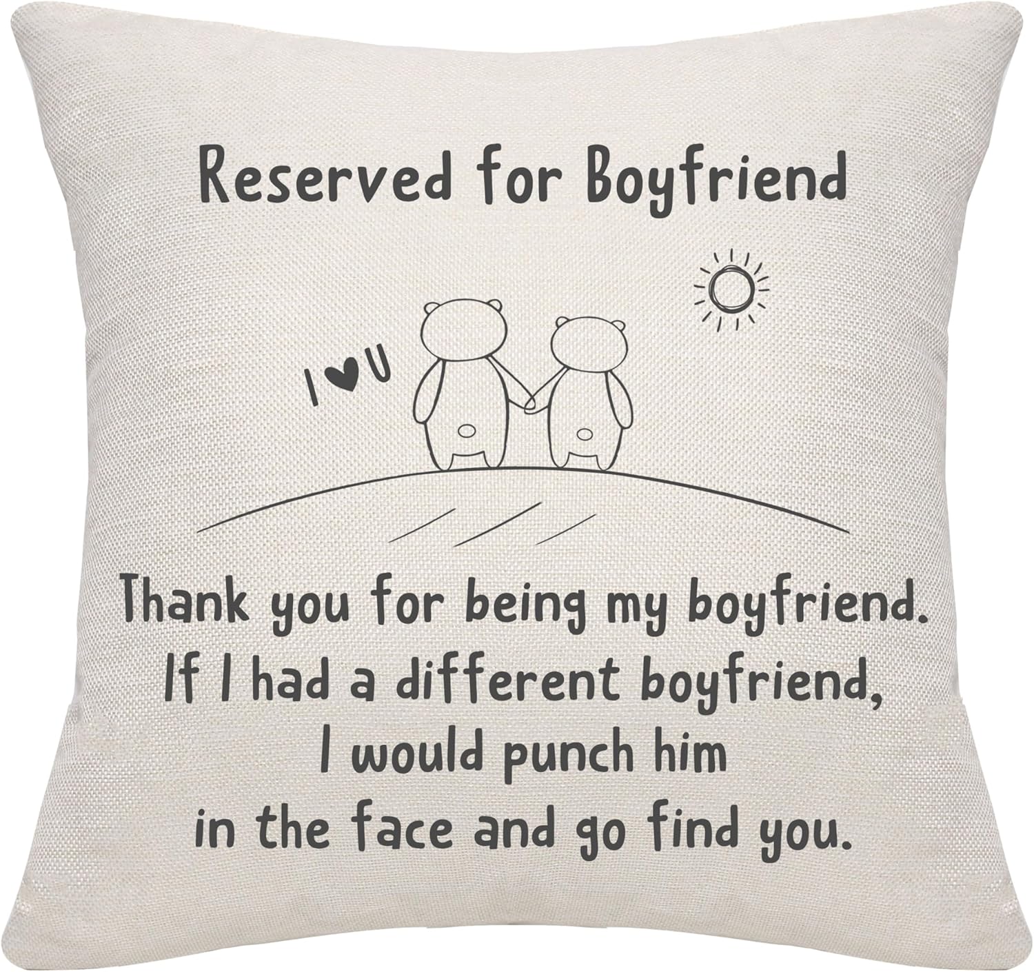 Detalle 2 de Bommex Funny Cartoon Cushion Covers – Thank You For Being My Grandson cushion cover (18×18in linen)