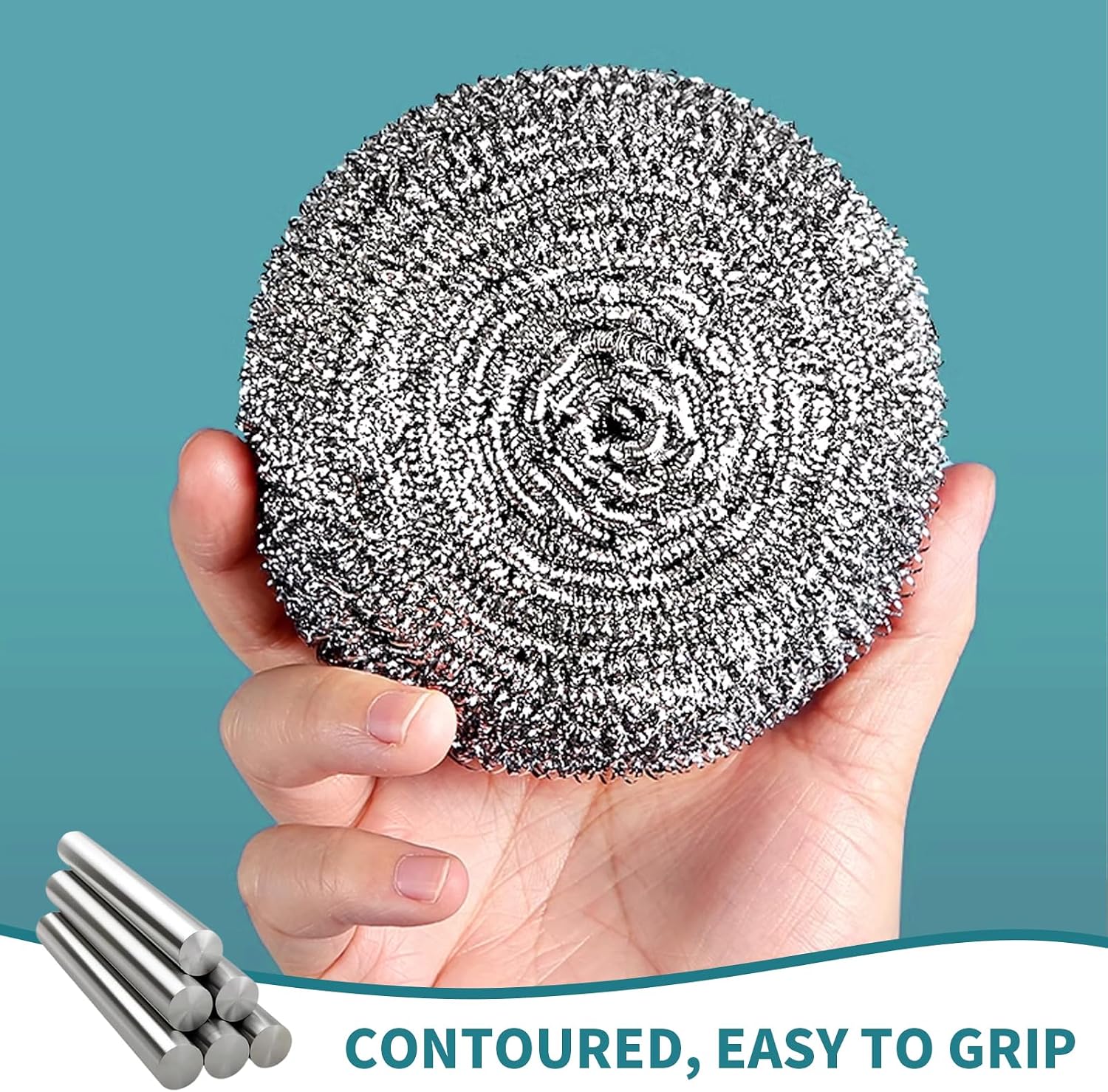 Thumbnail 4 de 12Pcs Stainless Steel Wool Scrubber Pads — Heavy-Duty Kitchen Cleaners for Dishes, Pans, Ovens & Grills