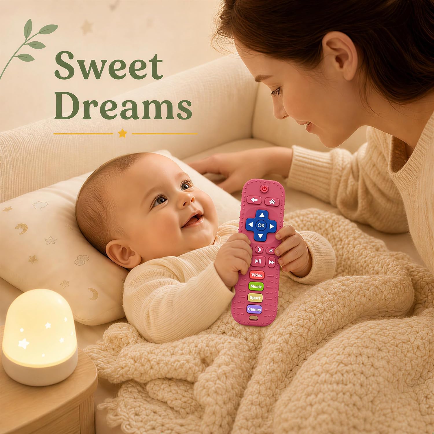 Thumbnail 6 de Meartchy Remote Control Silicone Teether for Babies, Pink with Textured Surfaces