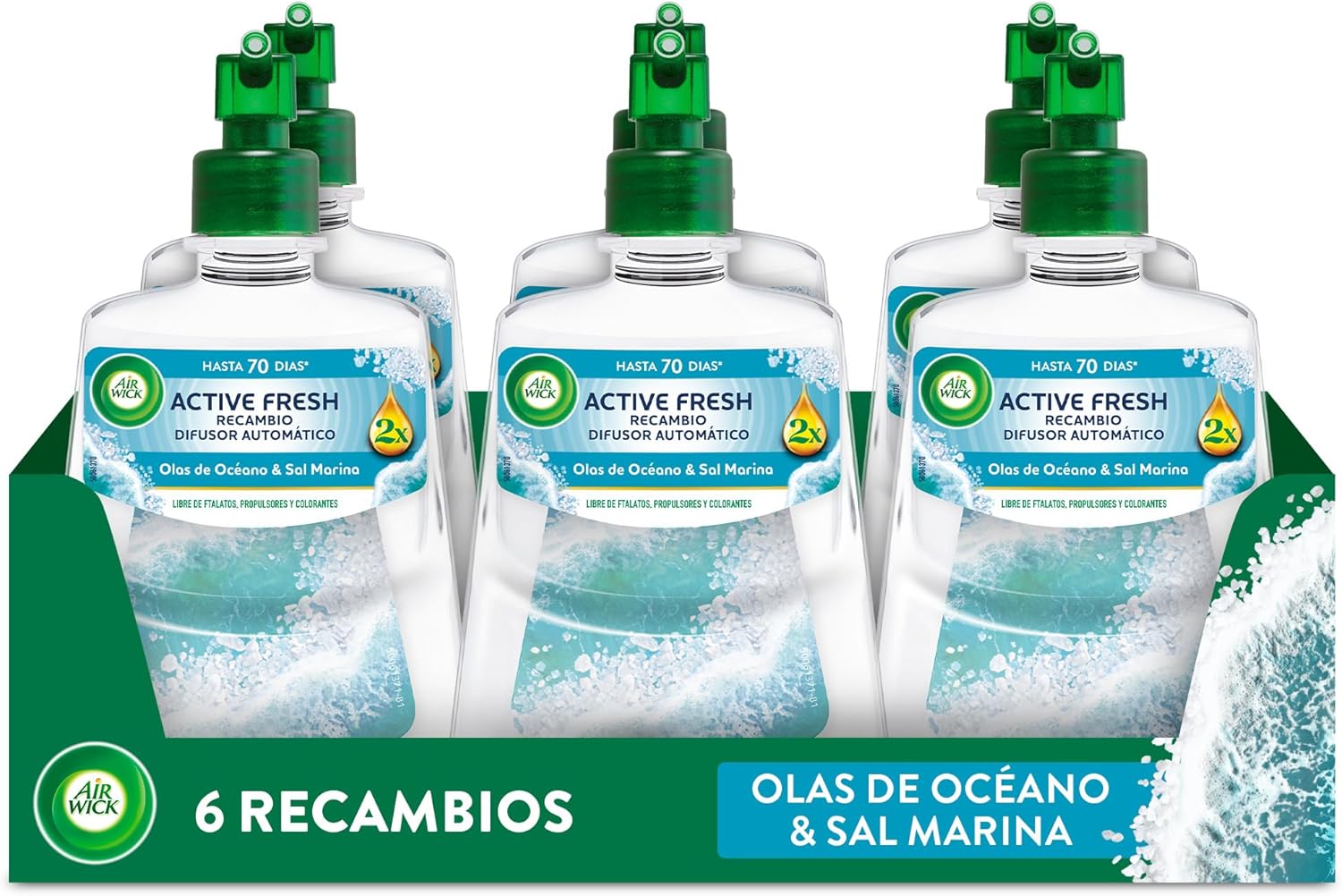 Detalle 2 de Air Wick Active Fresh Spray Automático - Pack 3 Jazmín