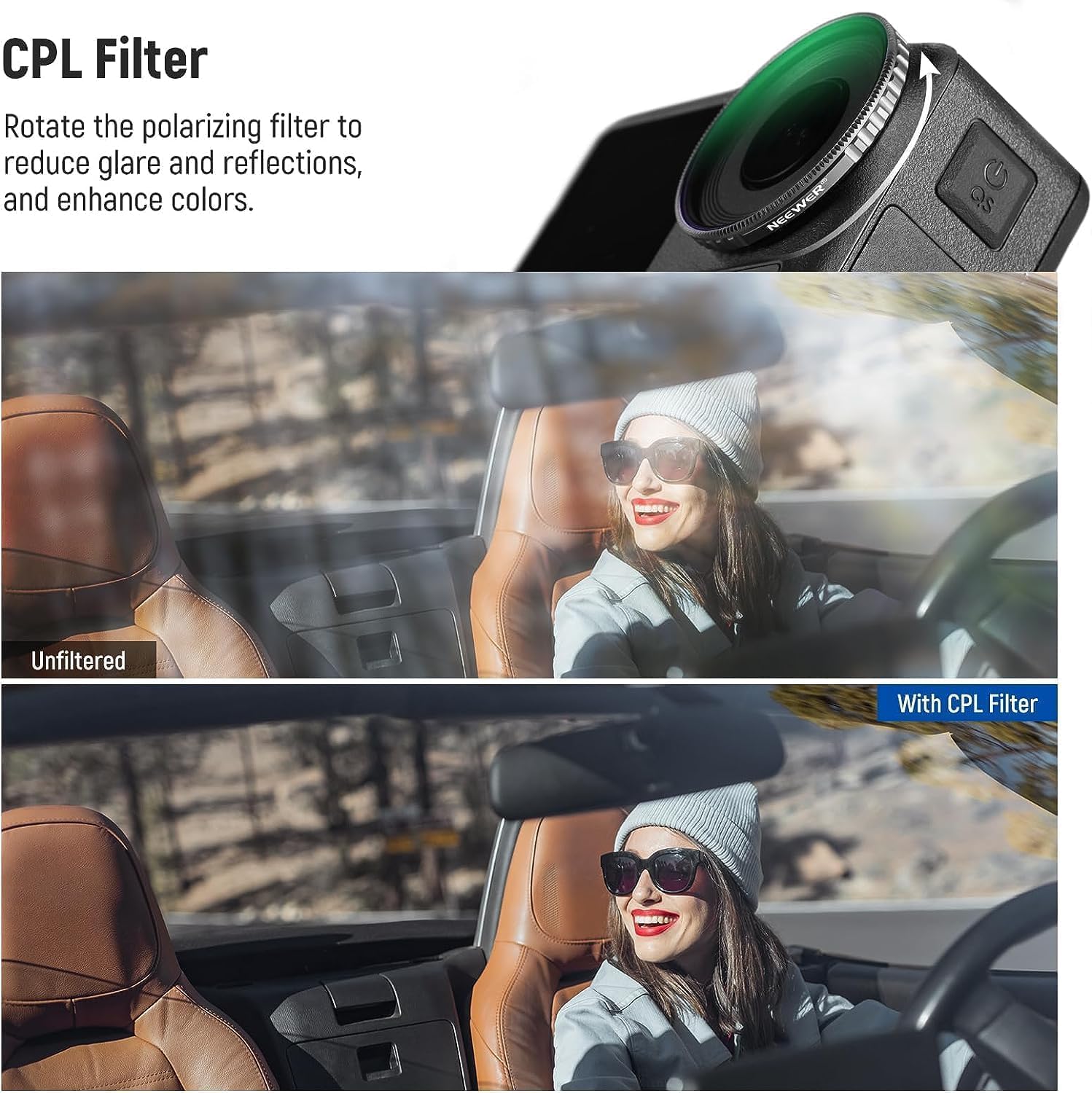 Thumbnail 2 de NEEWER ND Filter Set for DJI Osmo Action 5 Pro / Action 4 – 6-pack ND8–ND1000 with CPL+Neutral Density