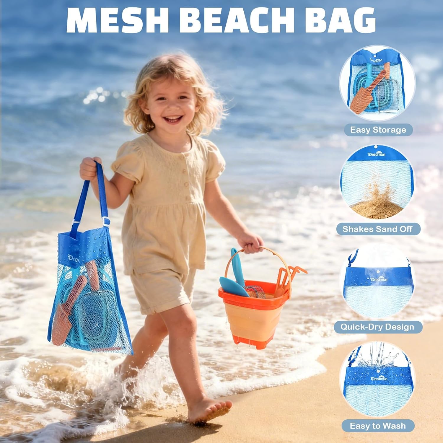 Thumbnail 5 de Dreamon Beach Toys: 2 Packs Travel Sand Toy Kit for Kids Aged 4-8
