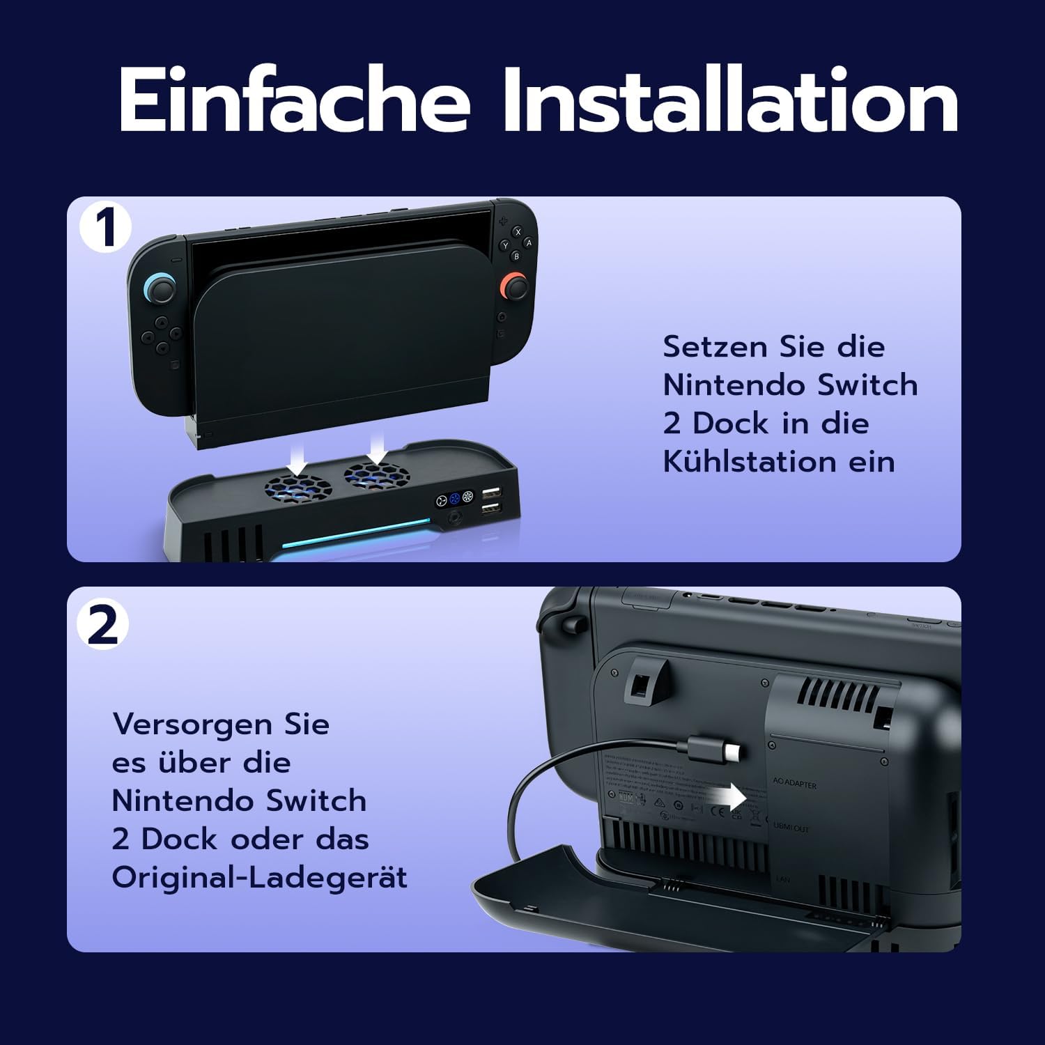 Thumbnail 4 de Kühler Standfuß für Nintendo Switch 2 mit 8 Slots