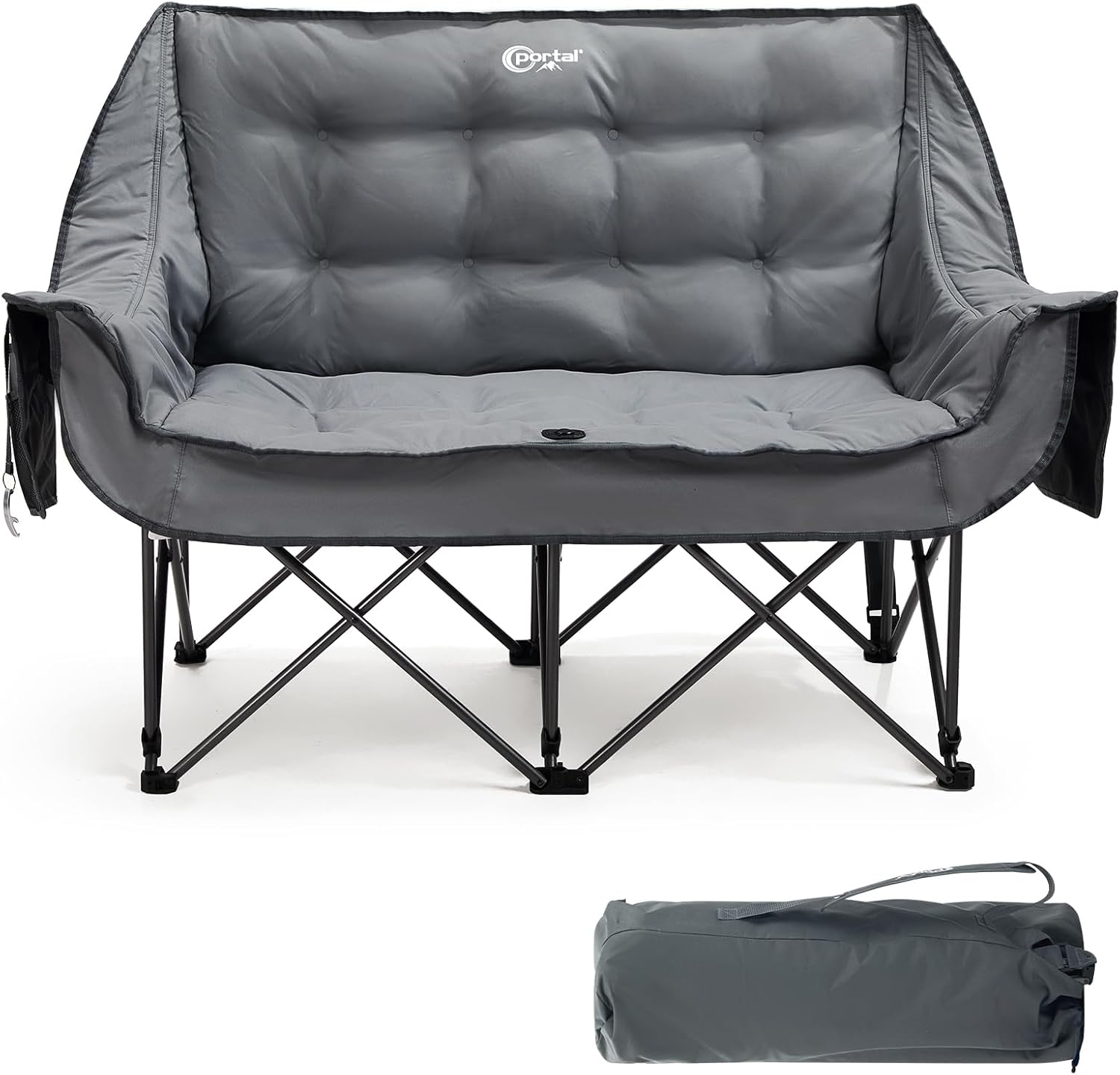 Portal Double Padded Folding Camping Sofa for Adults (Large Quilted Love Seat) – Load 272KG