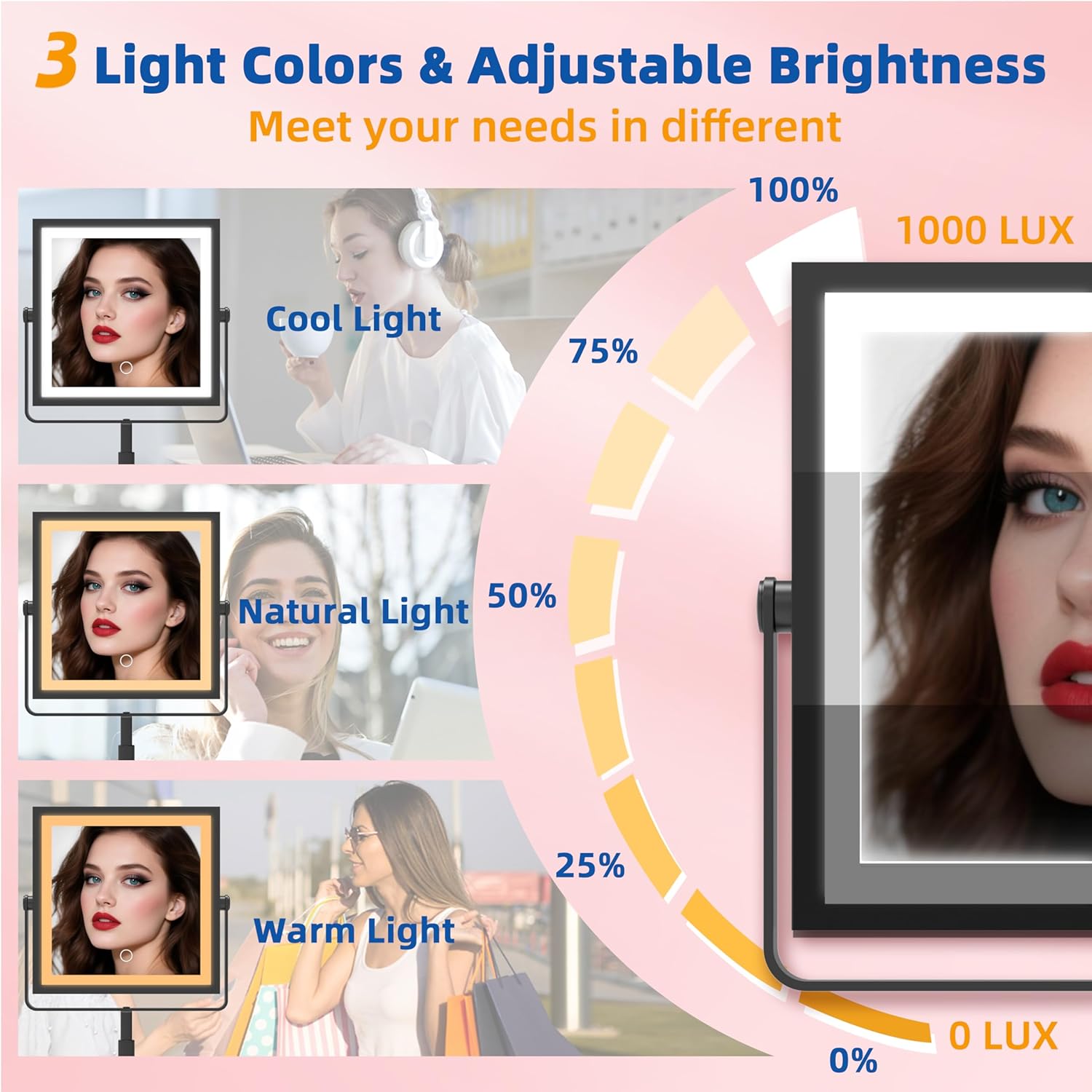 Thumbnail 3 de Ruacq Vanity Mirror 4000mAh Rechargeable Makeup Mirror 🪞
