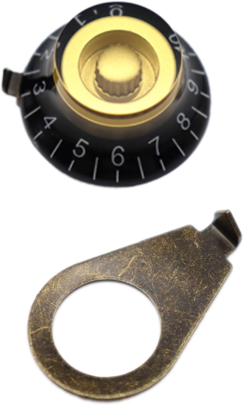 Detalle 2 de Samherome GP-001-6 Guitar Knob Pointers, Bronze Metal, for 3/8" USA CTS Pots