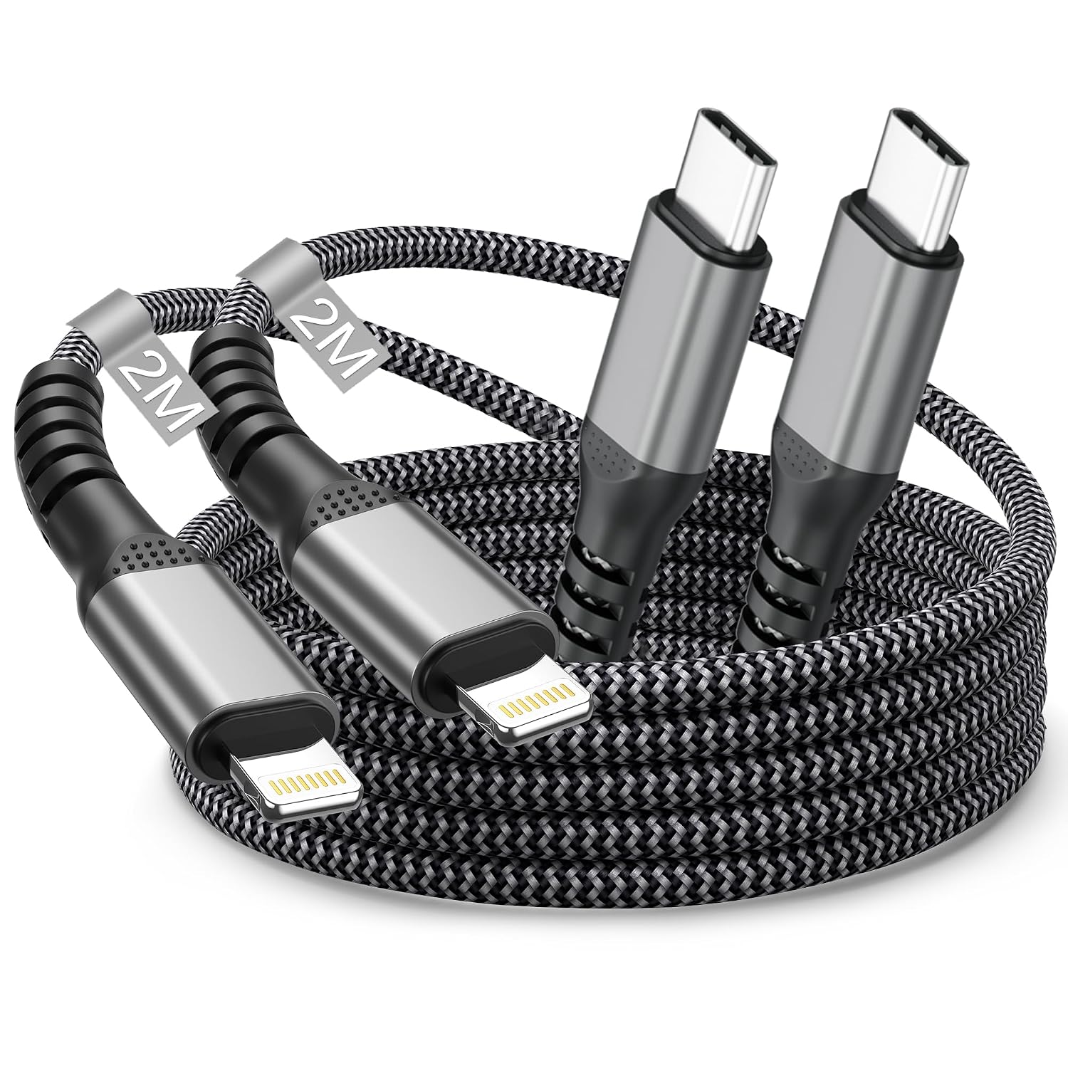 Detalle de Lot de 2 câbles USB‑C vers Lightning 2 m certifiés MFi