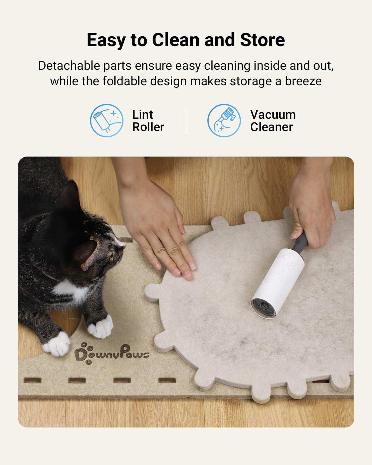 Thumbnail 6 de DownyPaws Cat Cave Bed, Cream