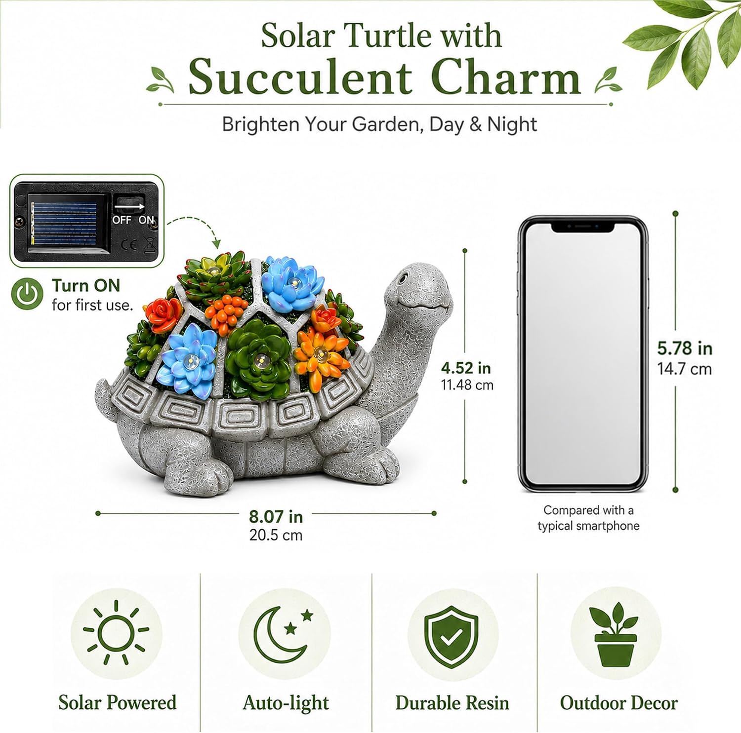 Thumbnail 6 de Goodeco Solar-Powered Turtle Garden Ornament with LED