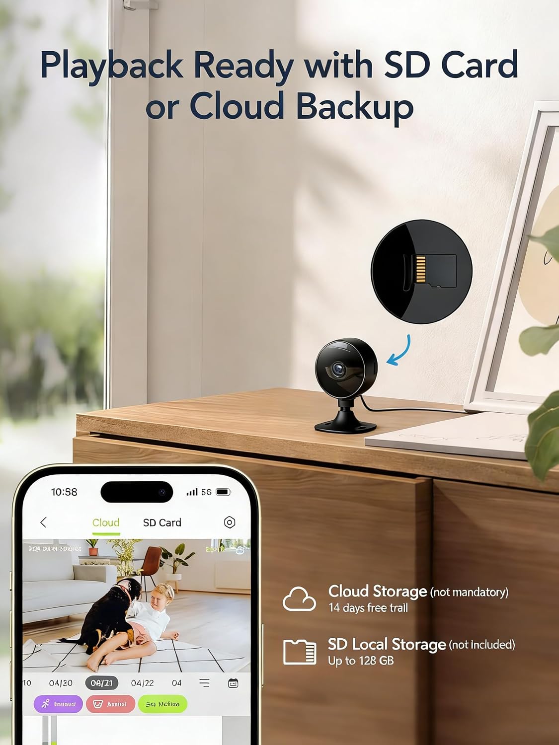 Thumbnail 3 de GNCC GC3 2-Pack Indoor 1080P Security Camera System with 2.4GHz WiFi, Infrared Night Vision and Alexa Compatibility