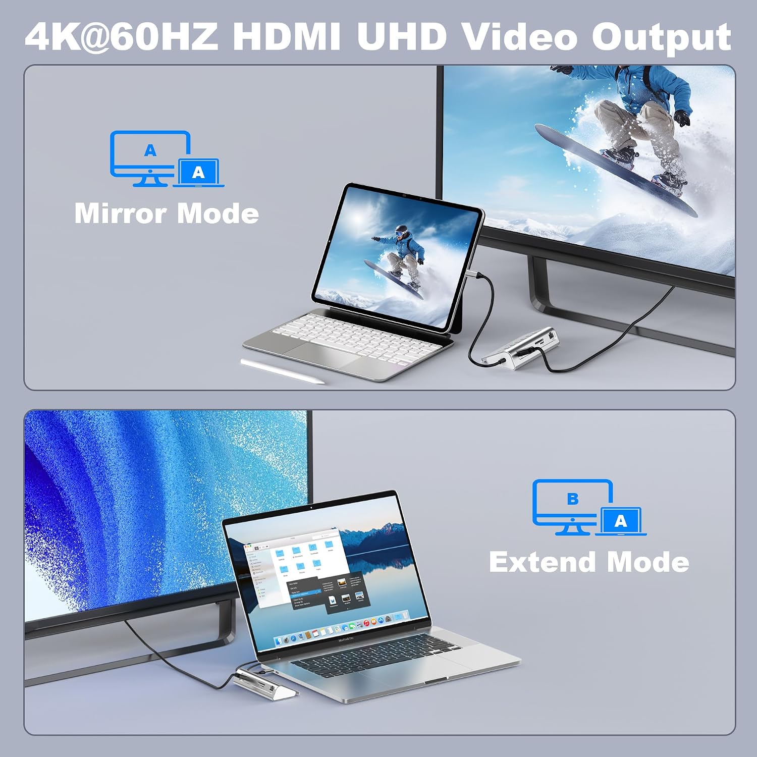 Thumbnail 2 de intpw P9R PRO 10-in-1 USB-C Hub with 4K@60Hz HDMI, 1Gbps Ethernet and PD 100W