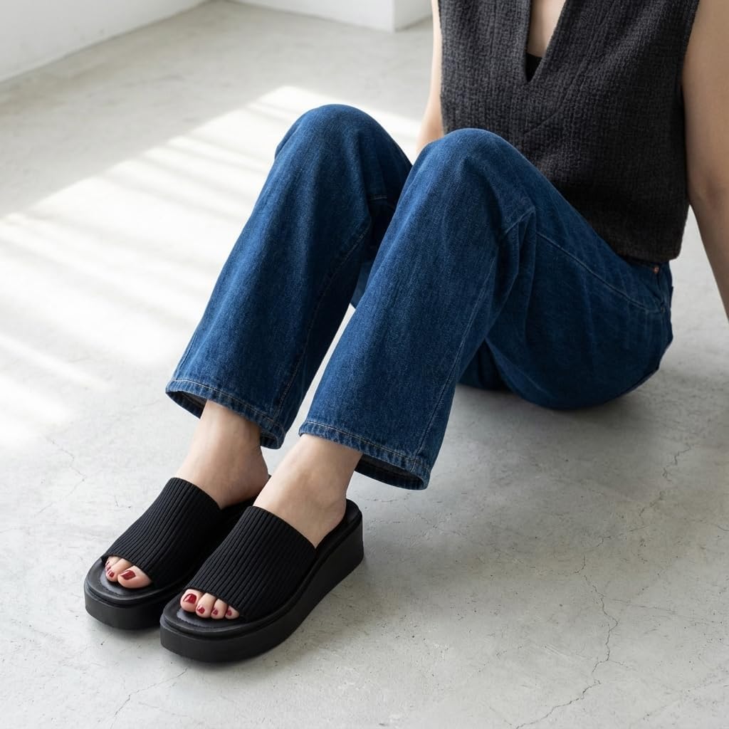 Thumbnail 6 de CUSHIONAIRE Pim Wedge Chunky Platform Women’s Sandals with Firm Knit Upper