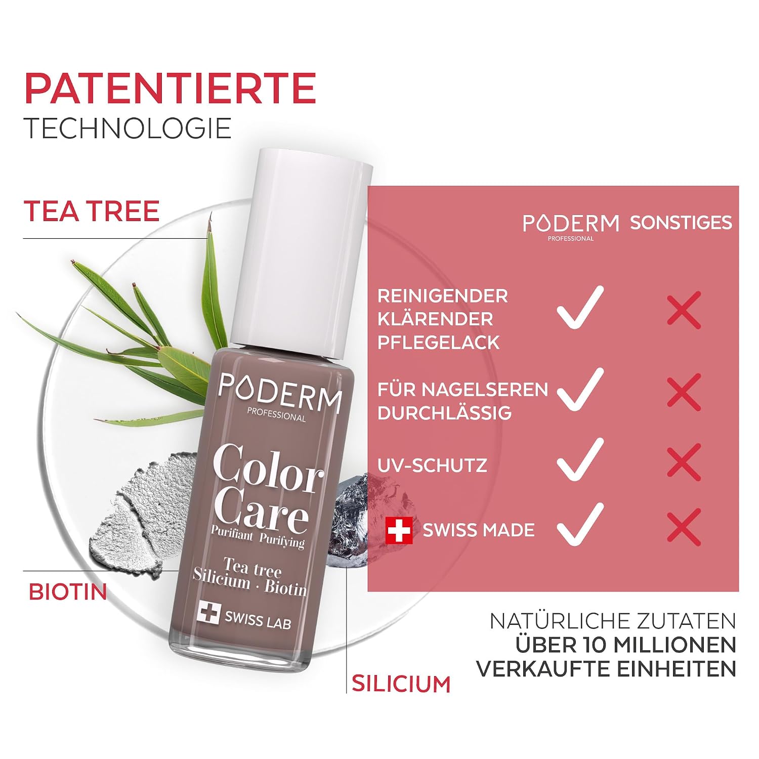 Thumbnail 3 de PODERM TEEBAUM COLOR CARE 2in1 Nagellack 💅