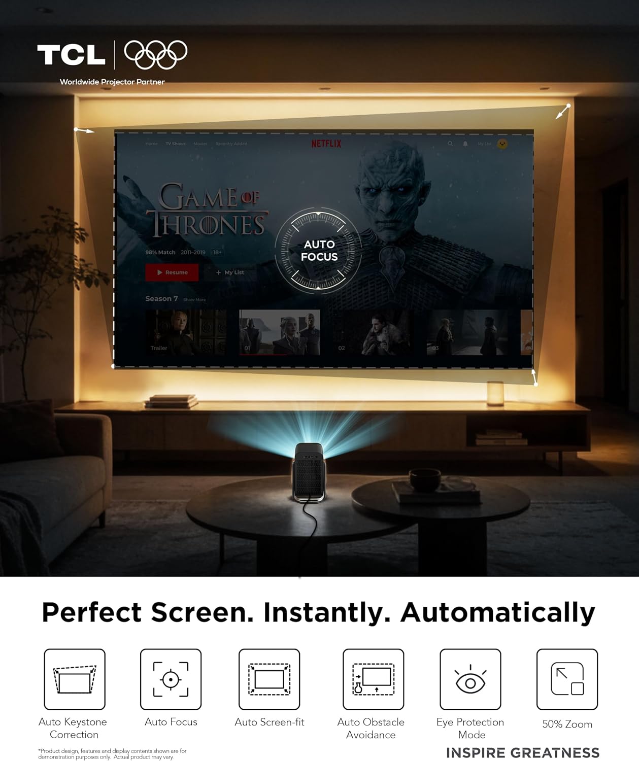 Thumbnail 5 de TCL C1 Mini Projector (Google TV & Netflix certified) with Wi‑Fi, Bluetooth and Auto Focus