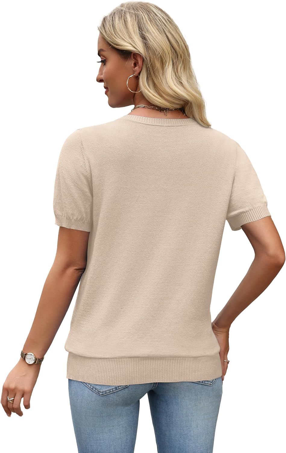 Thumbnail 4 de WIHOLL Short Sleeve V-Neck Knit Top – Spring/Summer 2026