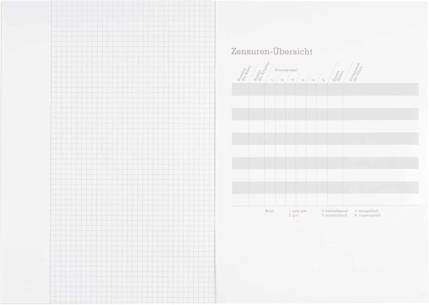 Detalle de Limit Schulheft A4, 16 Blatt, Lineatur 26 – kariert mit Rand, orange, 10 Stück
