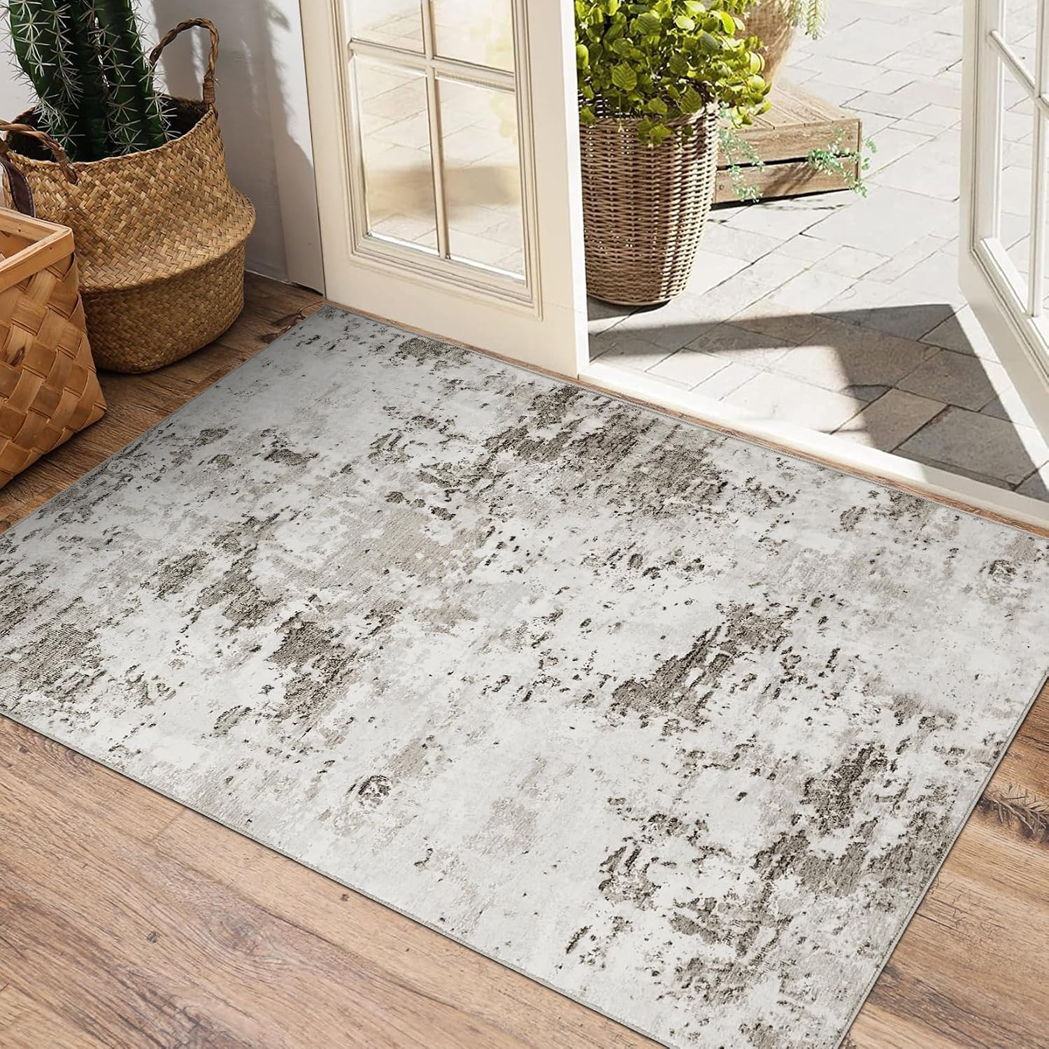 Detalle de GarveeHome 2' x 3' Abstract Area Rug, Low-Pile, Washable, Non-Slip