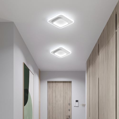 Thumbnail 7 de DELIPOP Moderna Lámpara de Techo LED 24W: Plafón cuadrado blanco frío 6500 K (24 cm) para pasillo y comedor