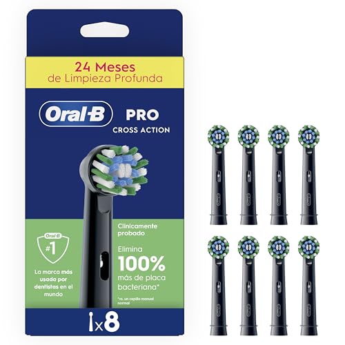Imagen de Oral-B Pro CrossAction: Cabezal de Recambio Original (Negro) – Pack de 8 en OfertitasTOP