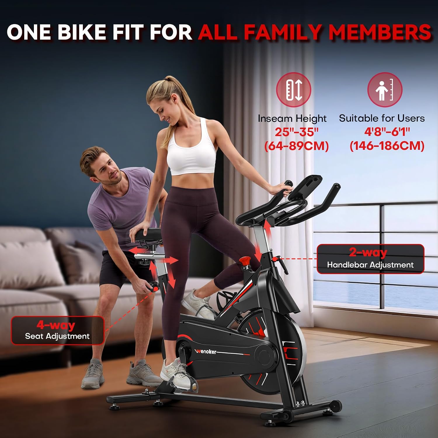Thumbnail 4 de Wenoker Magnetic Resistance Exercise Bike ⚙