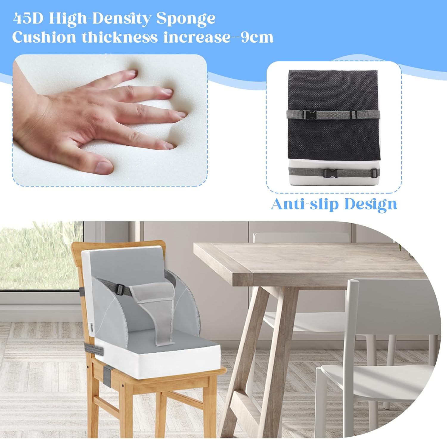 Thumbnail 3 de Rehausseur de chaise enfant 3 points gris