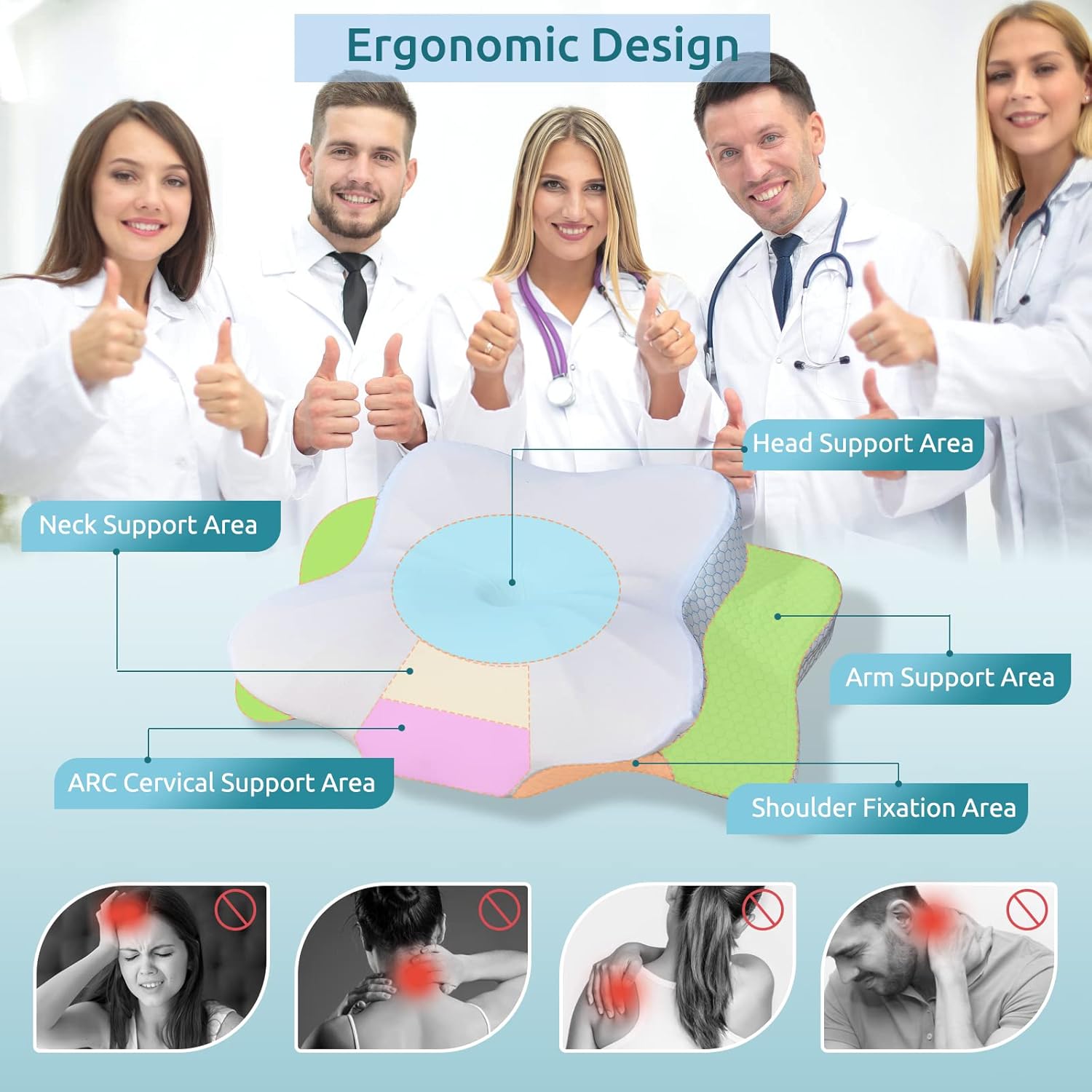 Thumbnail 2 de DONAMA Cervical Pillow for Neck Pain Relief