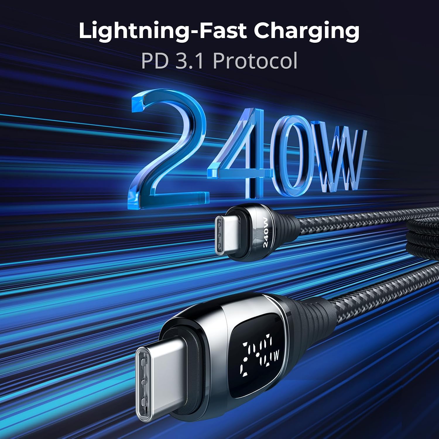 Thumbnail 1 de SMALLRIG 16-5113 kabel USB-C 240 W PD 3.1 z wyświetlaczem LED