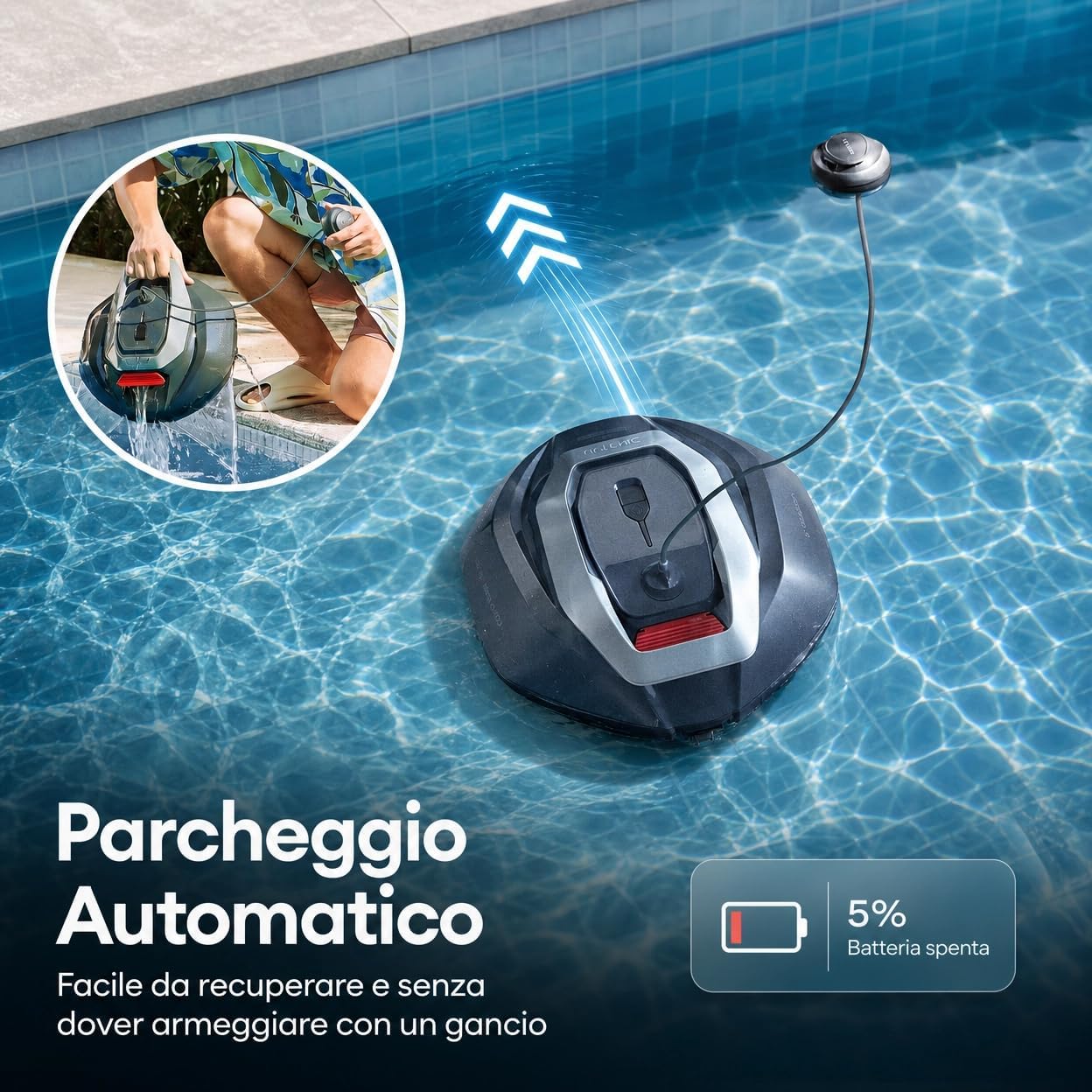 Thumbnail 5 de Pooleco 10: Robot piscina fuori terra senza fili, doppio motore e 90 minuti di autonomia